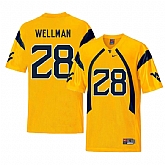 West Virginia Mountaineers 28 Elijah Wellman Gold College Football Jersey Dzhi,baseball caps,new era cap wholesale,wholesale hats